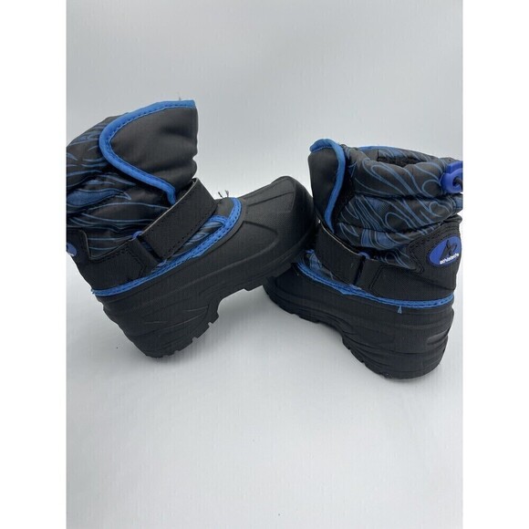 Boys Snow Boots Size 11 Athletech Black Blue Rain Boots Winter Shoes - Picture 7 of 9